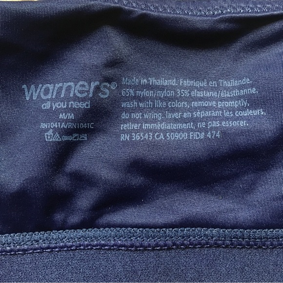 Warner’s Navy Blue Comfy Bra Size M - Picture 4 of 5
